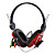  Oval Black and Red Headphones with Microphone