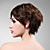  capless parrucca 100% capelli umani breve di alta qualità naturale sguardo scuro parrucca castano capelli ricci (0463-lpp570)