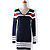  Fashion V-neck Stripes Long Sleeve Knitwear