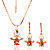  Gorgeous Crystal Angel 18K Gold Jewelry Set With Rhinestone Including Earring,Necklace