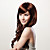  Capless Long Body Wave Brown Synthetic Wig Side Bang