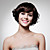  Capless Chin Length High Quality Synthetic Nature Look Dark Brown Curly Hair Wig
