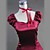  Short Sleeve Floor-length Red Satin Victorian Gothic Lolita  Dress
