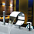  Waterfall Contemporary Two Handles Widespread Chrome Finish Tub Faucet With Handshower