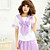  Cute Girl Pink&Purple&Green&Blue Polyester School Uniform with Bow(4 Colors) (3 Pieces)