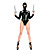  Sexy Black Faux Leather Ninja Costume(1 Pieces)