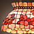  Tiffany Style Pendant Light with 4 Lights - Flower Patterned