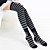  Stripe Skull Pattern 40cm Punk Lolita Stockings