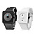  Paire de Montres Tendances, En Silicone - Blanche et Noire