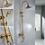  Wall Mount Contemporary Ti-PVD Finish Brass Shower Faucets