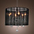  Stylish Crystal Flush Mount with 6 Lights in Black Fabric Shade