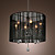  Stylish Crystal Flush Mount with 6 Lights in Black Fabric Shade