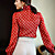  Polka Dots Vrouwen shirt met ruches