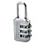  Al Alloy Silver 3-digit Combination Padlock