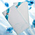  Graceful Blue Folded Wedding Invitation With Ribbon (Set of 50)