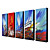  Hand-painted Abstract Oil Painting with Stretched Frame - Set of 5