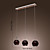  Luzes de vidro contemporâneo pendente com 3 luzes Shades Duplo Projetado