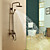  Antique Brass Single Handle Wall Mount Rain + Handheld Shower Faucet