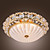  Luxuriant Modern Crystal Beads Flush Mount With 3 Lights Golden Finish