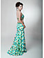  Trumpet / Mermaid Halter  Sweep / Brush Train Chiffon  Evening Dress (FSD0246)