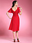  A-line Princess V-neck Knee-length Chiffon Mother of the Bride Dress