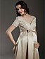  Sheath / Column Empire V-neck Floor-length Satin Maternity Wedding Dress