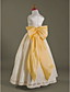  A-line Scoop Floor-length Satin And Lace Flower Girl Dress