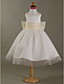  A-line Scoop Satin Tulle Tea-length Flower Girl Dress
