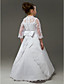  Fairy A-line Floor-length Satin Organza Lace Flower Girl Dress / First Communion Dress (HSX635)