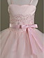  Ball Gown Spaghetti Straps Floor-length Satin Tulle Flower Girl Dress