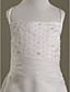  A-line Spaghetti Straps Floor-length Organza Over Satin Flower Girl Dress