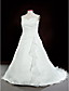  a-line Halfter Gericht Zug Organza plus size Hochzeitskleid