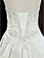  Prinzessin Schatz Kapelle Zug Satin plus size Hochzeitskleid mit Perlenstickerei