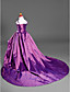  Ball Gown Spaghetti Straps Court Train Taffeta Satin Flower Girl Dress