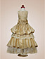  A-line Scoop Floor-length Taffeta Satin Flower Girl Dress