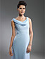  Chiffon Sheath/ Column Cowl Sweep Train Evening Dress inspired by Kim Kardashian at Emmy Award
