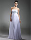  Sheath/ Column Strapless Floor-length Chiffon Evening Dress