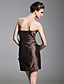  Sheath/Column Strapless Short/Mini Taffeta Cocktail Dress With Appliques