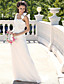  Sheath/Column Straps Sweep/Brush Train Chiffon Wedding Dress with 3D Flowers