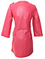  PU / cuir comme encolure ronde manches longues avec un manteau de ceinture / manteaux de femmes (ff-e-bj0736001)
