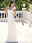  Sheath/Column Straps Sweep/Brush Train Chiffon Wedding Dress with 3D Flowers