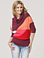  røde uregelmæssige mønstre kåbe hals flagermusærmer løs sweater / damestikvarer (FF-b-bj1058006)