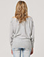  Gray Shoulder Beaded Long Sleeves Slit Neckline Longline Sweater / Women's Sweaters (FF-Y-BI1088002)