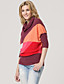  røde uregelmæssige mønstre kåbe hals flagermusærmer løs sweater / damestikvarer (FF-b-bj1058006)