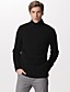  Men's Whole Ribbed Turtleneck Cashmere Pullover