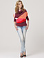 røde uregelmæssige mønstre kåbe hals flagermusærmer løs sweater / damestikvarer (FF-b-bj1058006)