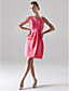  Sheath/Column Scoop Short/Mini Satin Bridesmaid/Wedding Party Dress