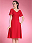  A-line Princess V-neck Knee-length Chiffon Mother of the Bride Dress