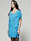  ts elastischen Bänder Rundhals Jersey-Kleid