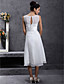  Sheath/Column Scoop Tea-length Chiffon Wedding Dress